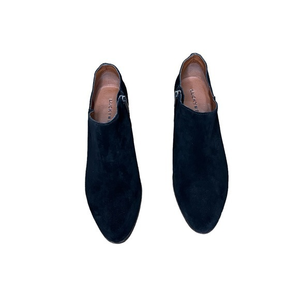 Lucky Brand LP-Fenley Black‎ Suede Stacked Heel Ankle Boots Booties Size 8M